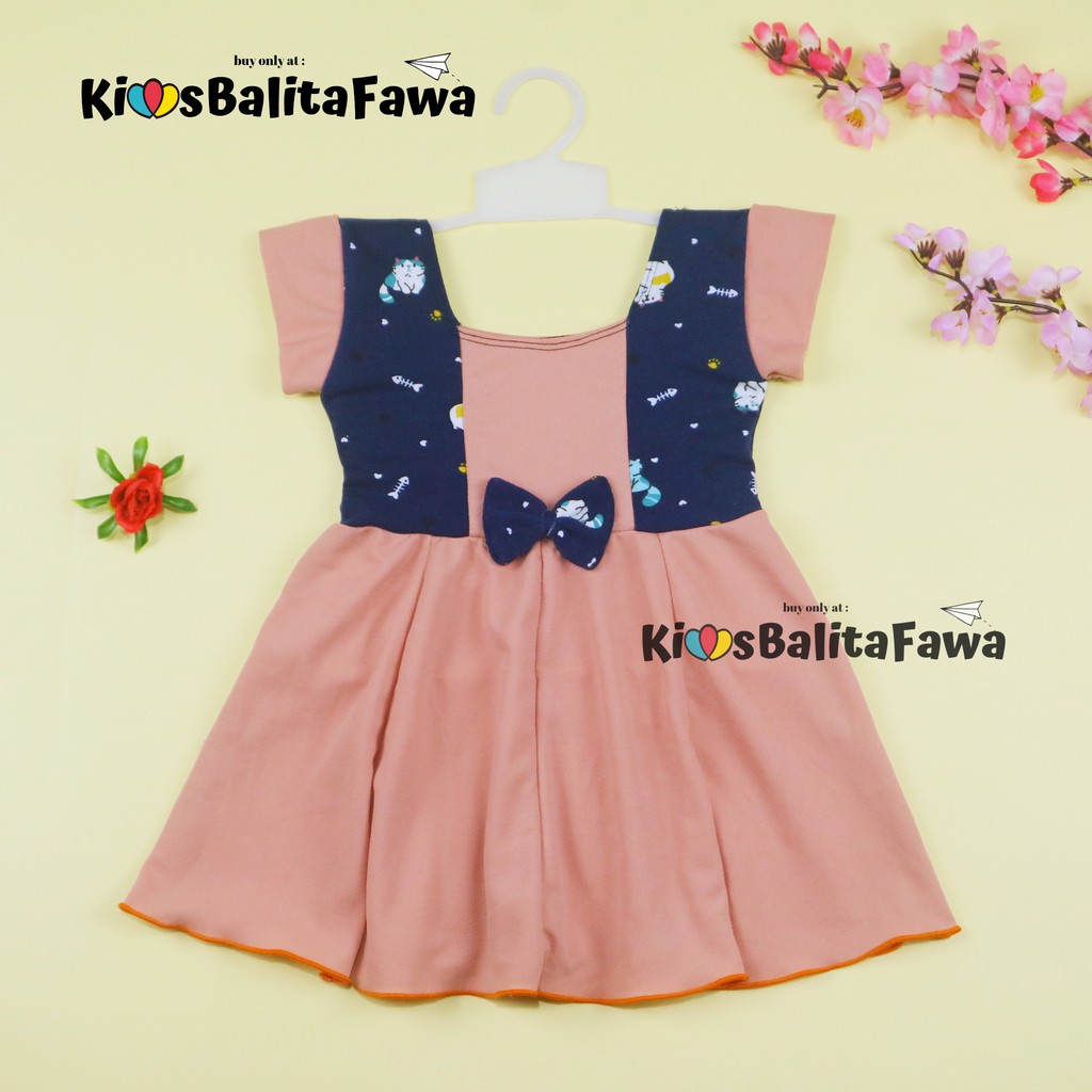 Dress Nadine uk Bayi 3-12 Bulan / Dres Pesta Baby Perempuan  Harian Pakaian Baju Cewek Murah Import