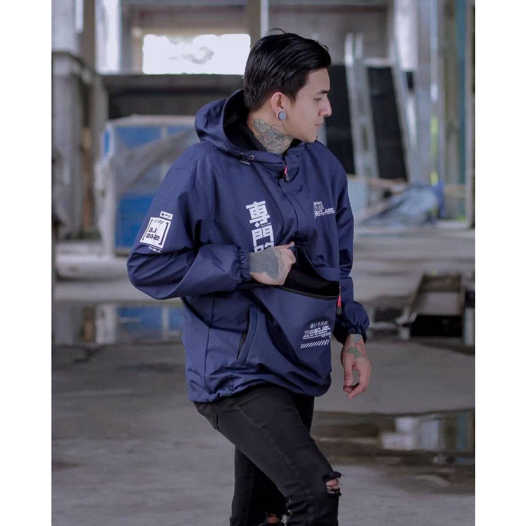 The Bojiel - Jaket Cougle Pria Jaket Parasut Jaket Outdoor Jaket Distro 082 Navy