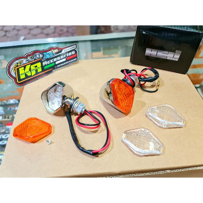 Sein riting diamond krom led doubel kaca krom helibars pnp cb gl megapro tiger c70