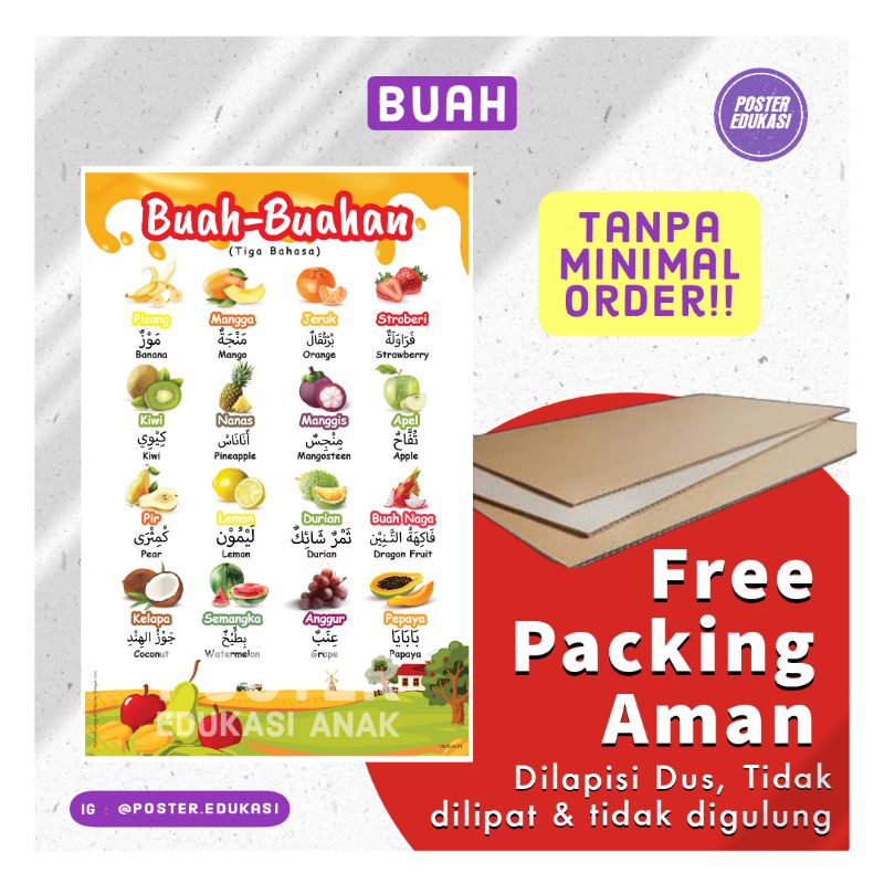 Poster Edukasi Anak "Buah-Buahan"