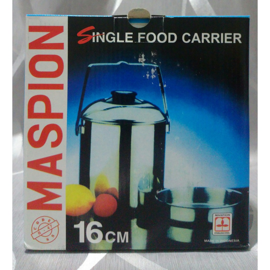 Maspion MAXIM Single Food Carrier 16 Cm Rantang Tunggal Stainless Steel