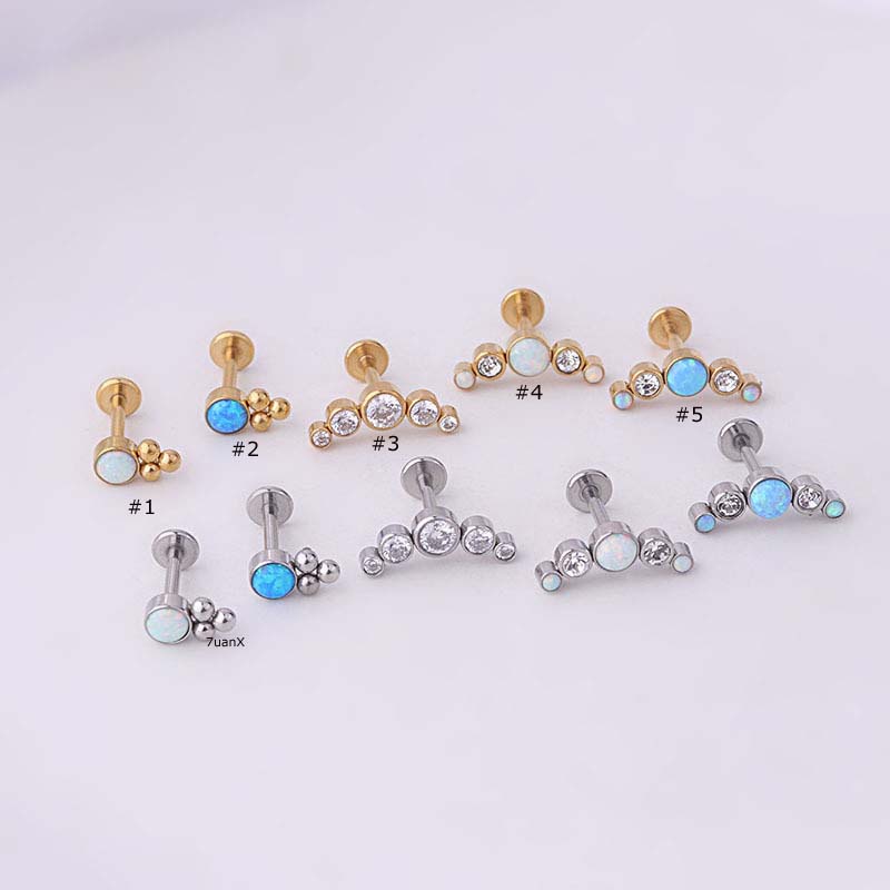 1pc Anting Tindik Bibir Bahan Stainless Steel