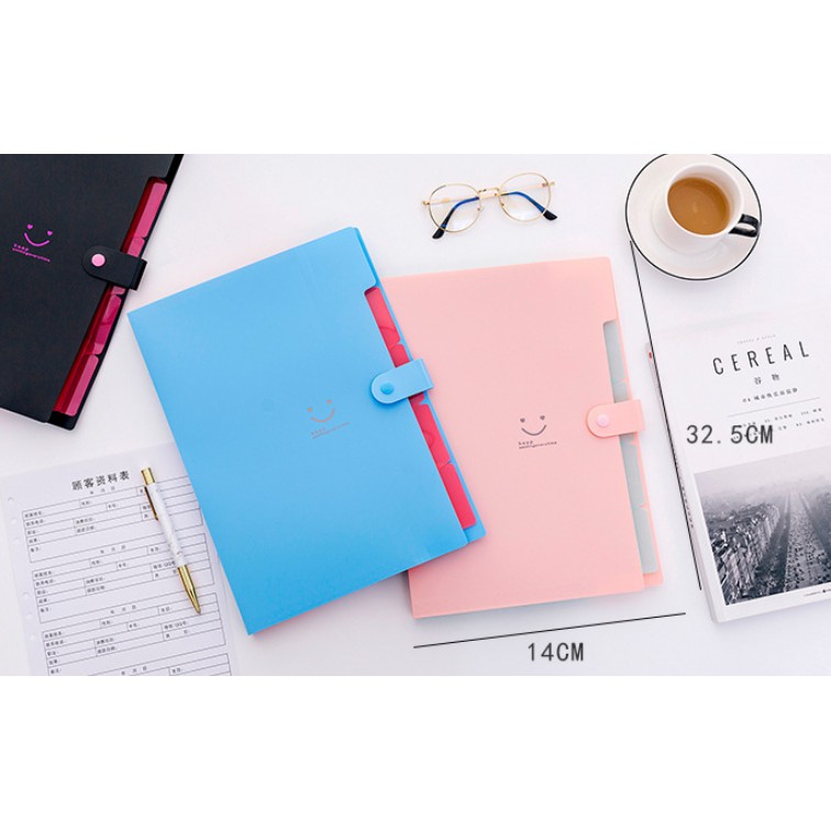 Map A4 Folder Organizer Lucu Imut Gambar SMILE POLOS PASTEL COLOR / Tempat Penyimpanan Dokumen A4