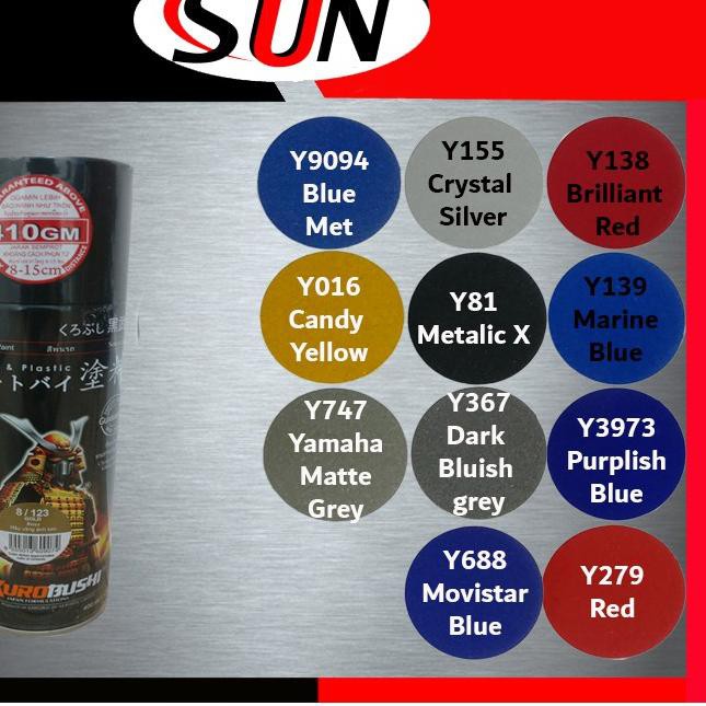 VKL » Pilox Samurai 400 ml Yamaha Blue MovieStar Deep Blue candy yellow Metalic grey Crystal  Red VK