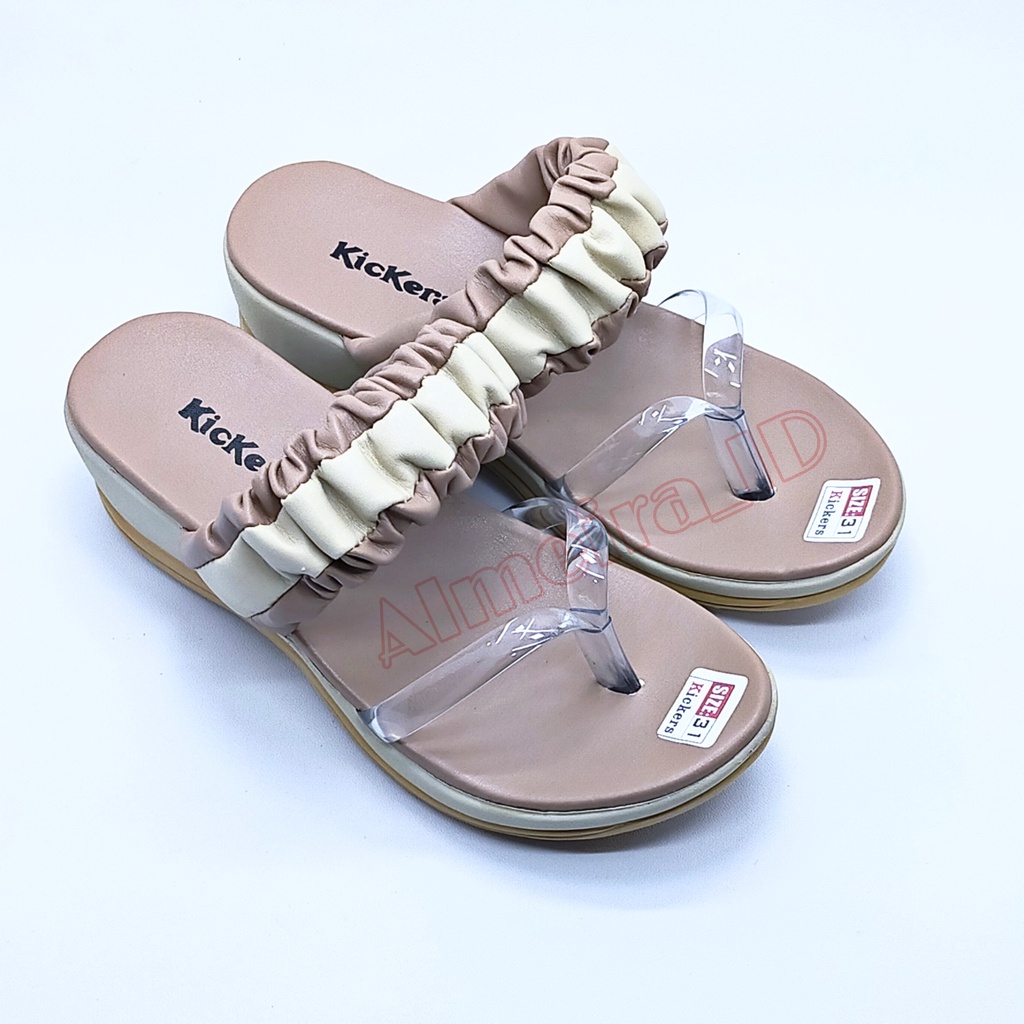 Sandal Anak Perempuan Wedges Jelly Kickers Ori | Sandal Anak Kekinian | Sandal Cewek Import