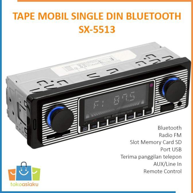 READY Tape Mobil Audio Head Unit Single Din FM AUX USB SD Card Slot SX5513