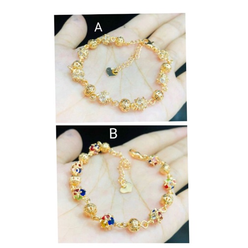 Ramk38. Gelang tangan xuping wanita lapis emas dgn mata zircon ukuran 18 cm