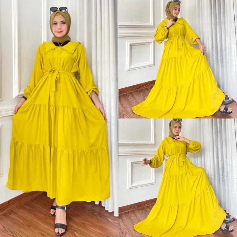 GAMIS NOORA JUMBO RAYON PREMIUM REMPEL SUSUN | MIDI DRESS JUMBO | MIDI DESS KEKINIAN 2022