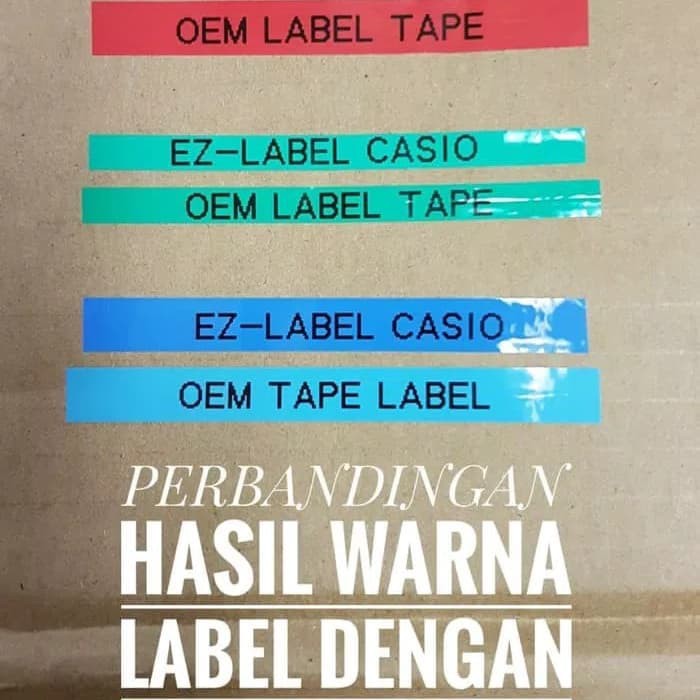 OEM TAPE EZ LABEL CASIO 12MM BLACK INK BLUE (OXR-12BU)