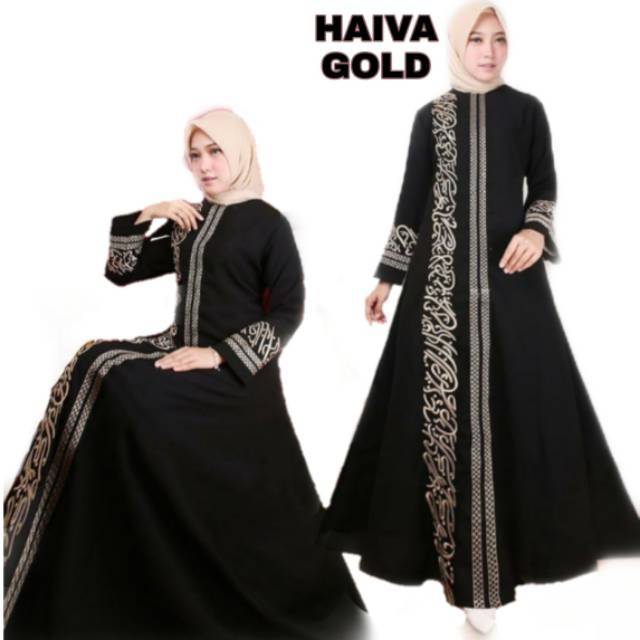 abaya bordir haiva GOLD & SILVER