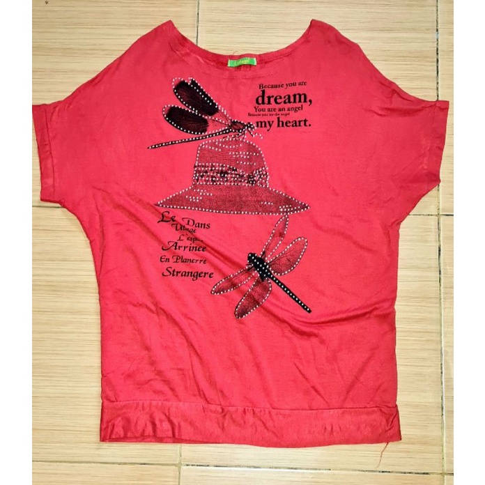 [PRELOVED] KAOS BLOUSE MERAH JUMBO BATWING