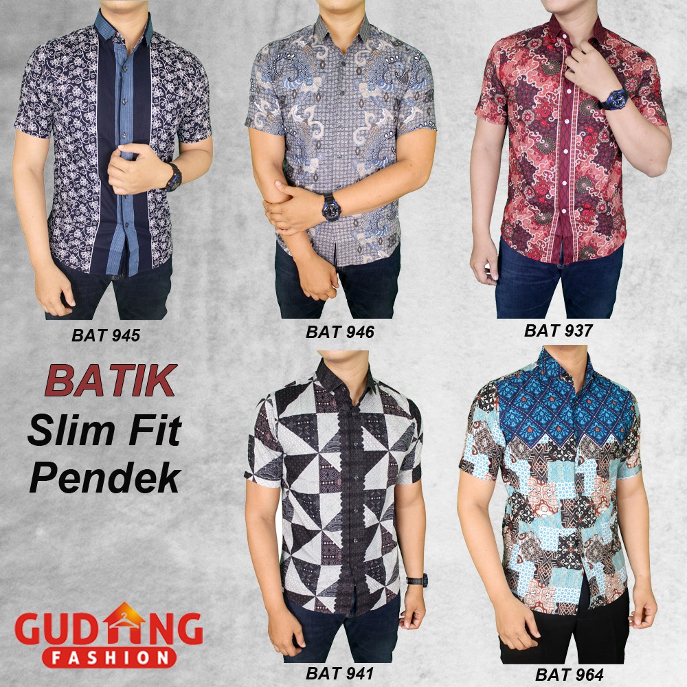 Batik Pria Slim Fit Lengan Pendek (COMB)