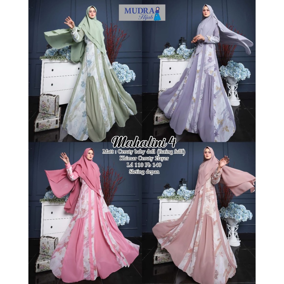 MAHALINI DRESS BAJU PESTA GAMIS MAXY BY MUDRA HIJAB