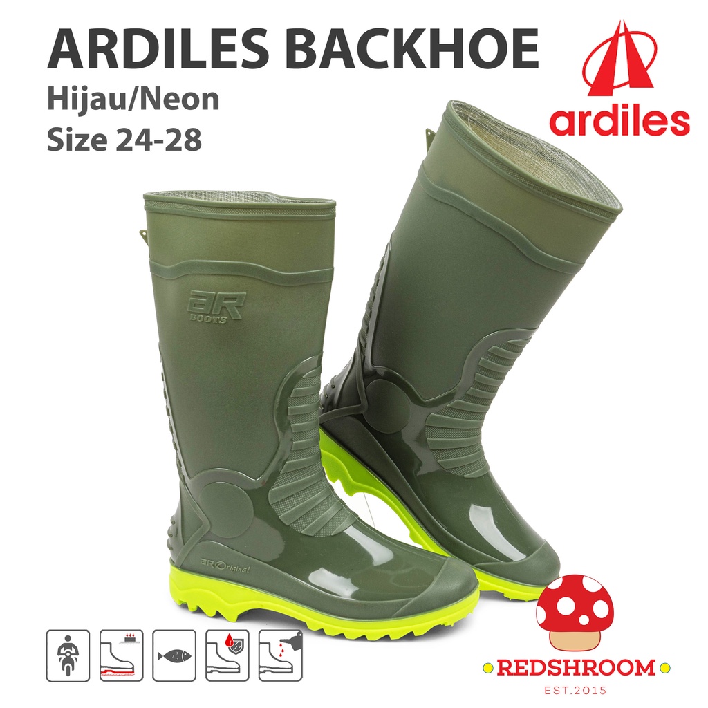 Sepatu Boot Tinggi ARDILES BACKHOE HIJAU NEON - AR BOOTS - Sepatu Motor Tangguh