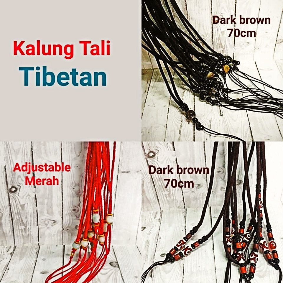 KALUNG TALI TIBETAN - TALI COKLAT BATU DZI