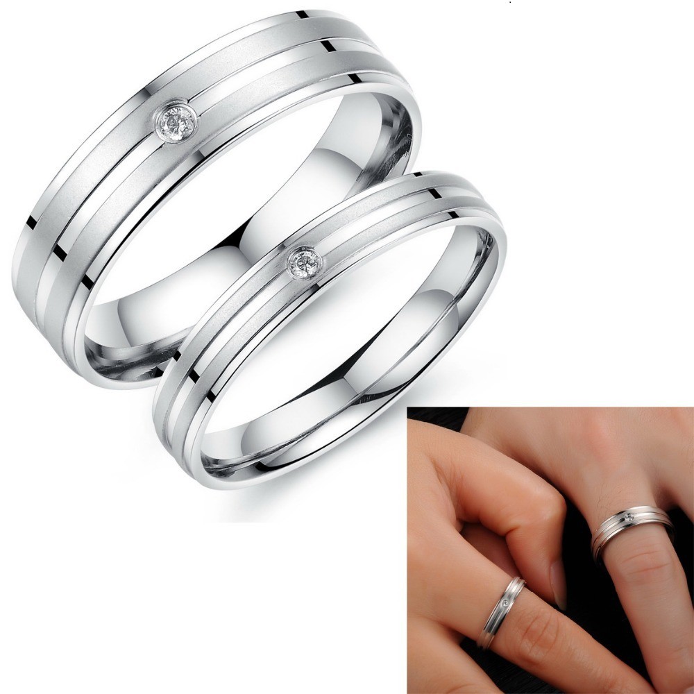 [ BEST SELLER ] Cincin Couple titanium  C056 / Tunangan / Nikah Kawin Titanium Anti Karat Mata Satu