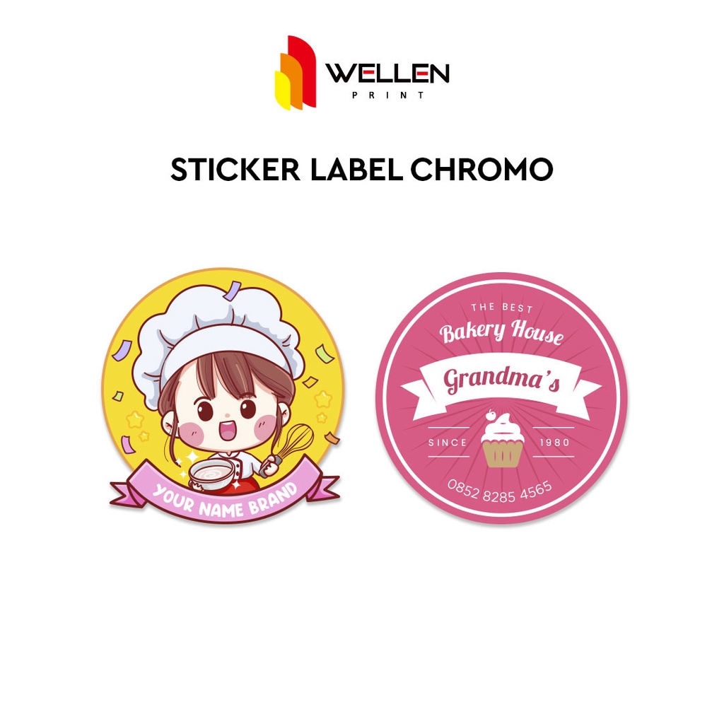 

WELLEN PRINT - Cetak Sticker Chromo Label Kemasan Produk Makanan Ringan Kue Bakery Olshop Custom Print