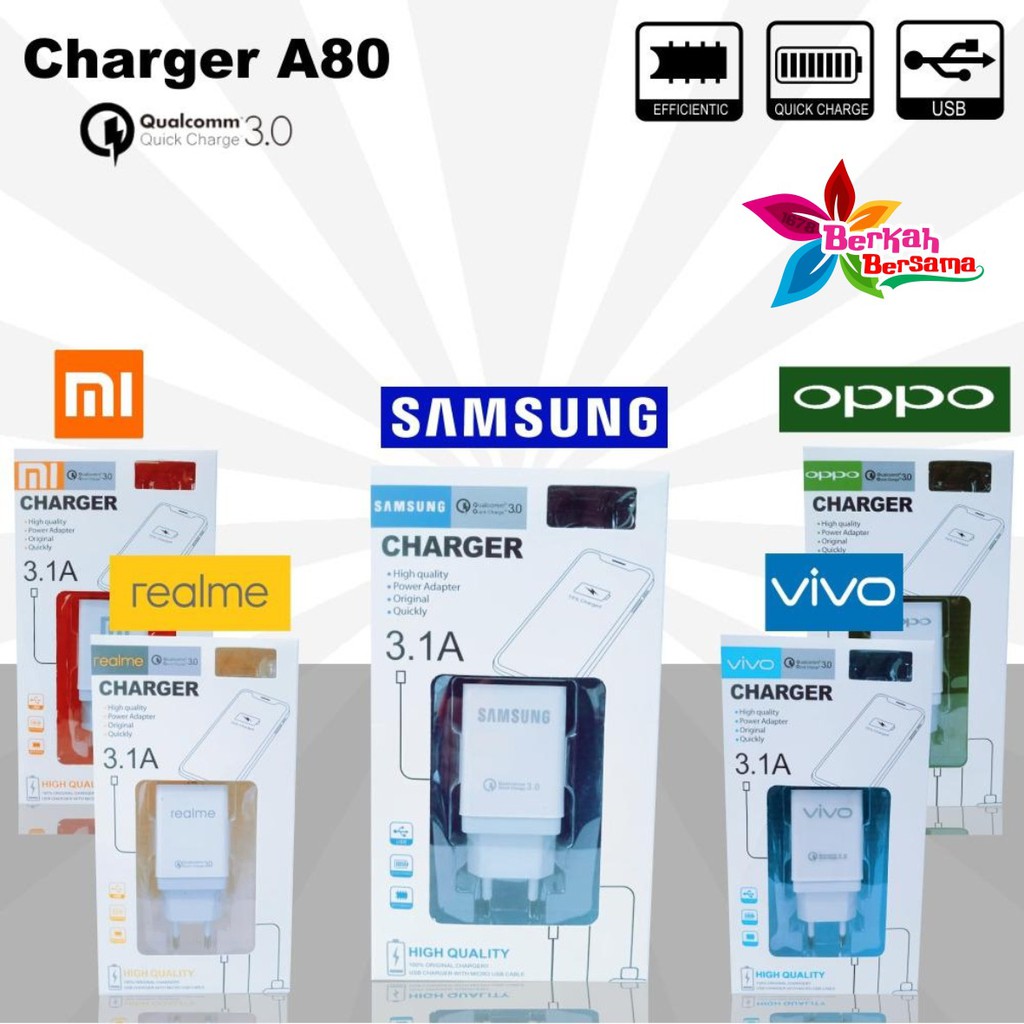 BM048 A80 Cashan Cashan OPPO 3Amper QUALCOM micro fast Charging Anti meledak A3S A5S F9 F11 F5 F7 BB4113