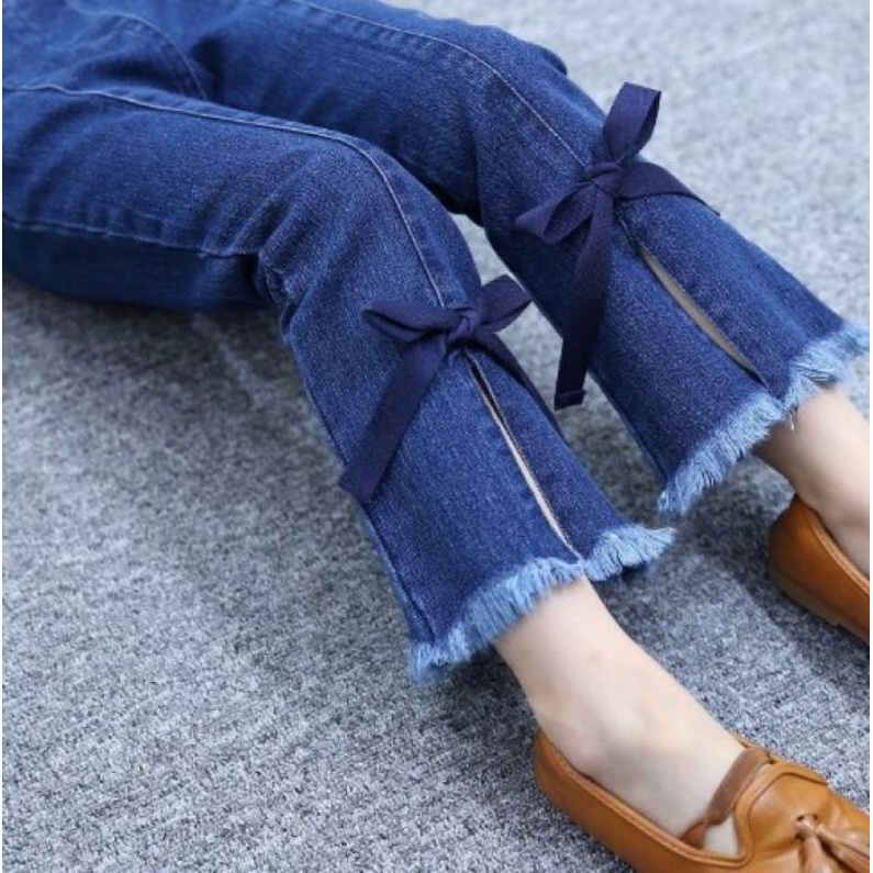 (3-13th) CELANA CUTBRAY JEANS PANJANG ANAK REMAJA ABG CEWEK PEREMPUAN,LEVIS ripped jeans anak