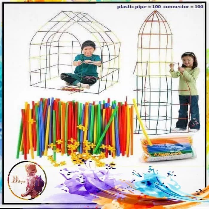 MOMBABY1 Kado Mainan Anak Cowok Magic Straw 200 pcs / Mainan Edukasi Anak