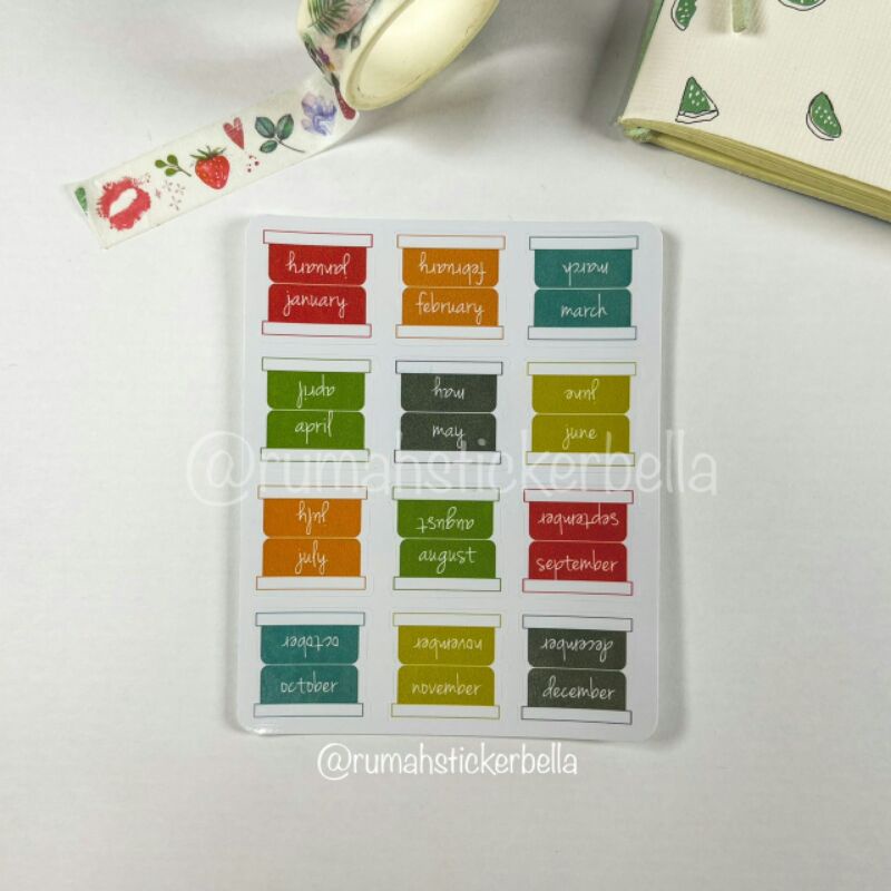 

Monthly Tab White Sticker