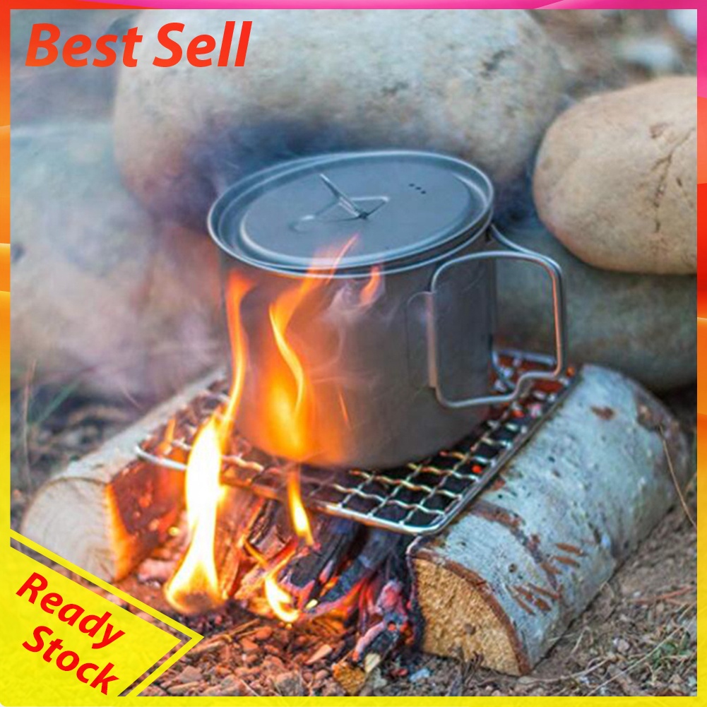 Stainless Steel Camping Grill Grate Mesh Grilling Net Fire BBQ Activities