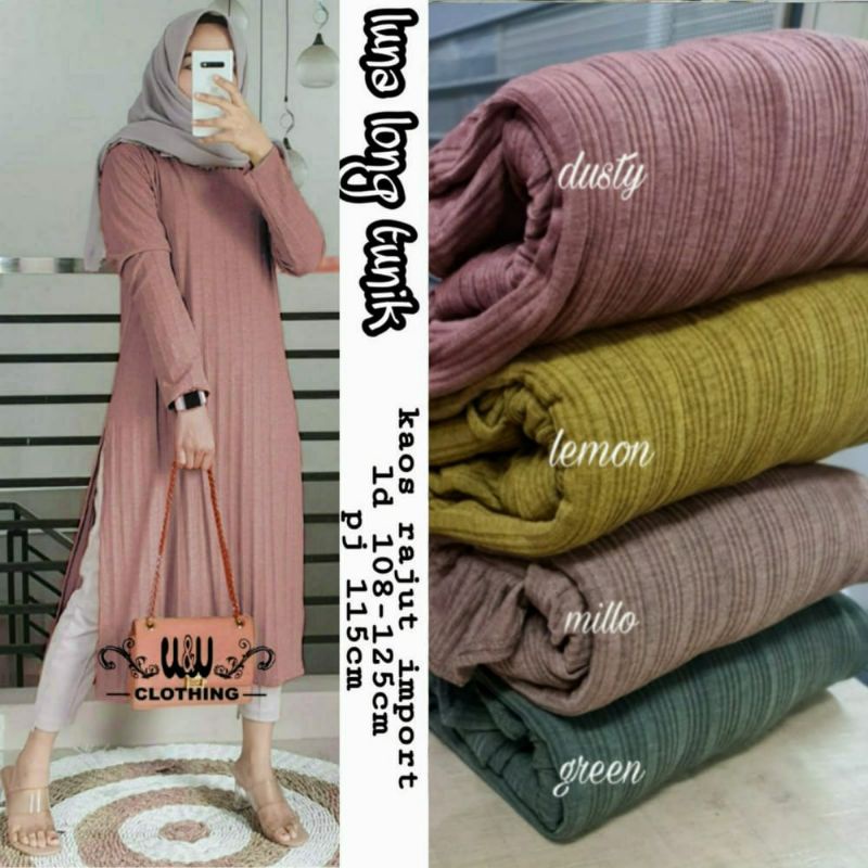Tunik Kaos Trivia + Luna  Long tunik2 by W&W/Baju  Atasan Waniita
