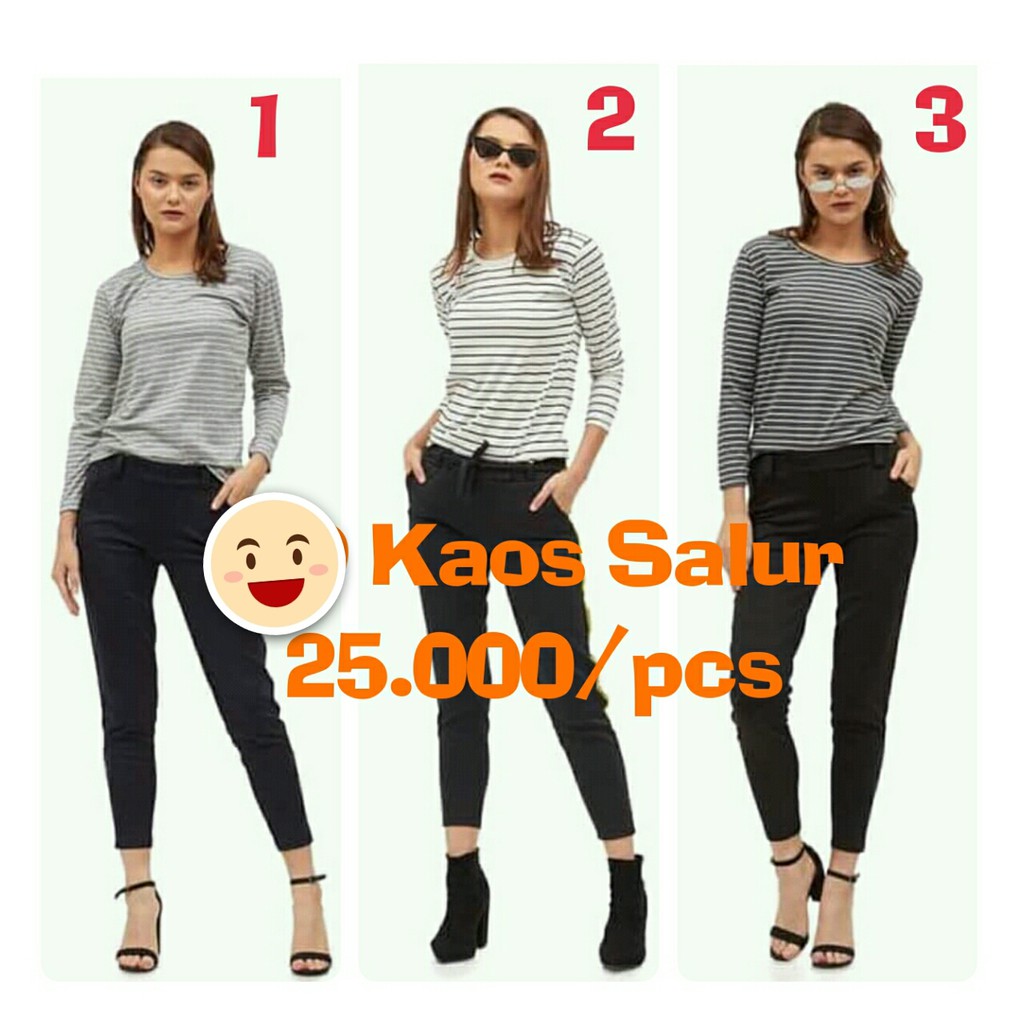 Medio Shirt Kaos Salur Halus