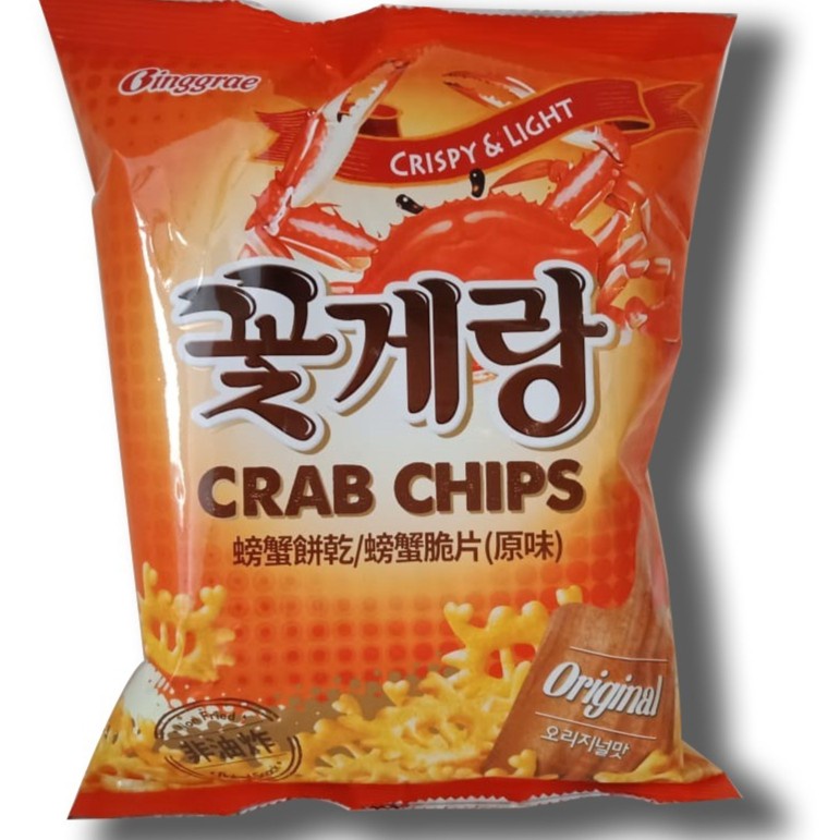 Khas Jaya Binggrae crab chips chip original jjampong wasabi original 70 gr Baked