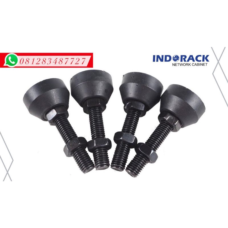 Beliay.id - INDORACK 19" Adjustable Foot / Kaki Rack Rak Server AF01 Hitam