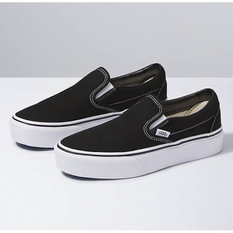 VANS SLIP-ON PLATFORM BLACK WHITE ORIGINAL