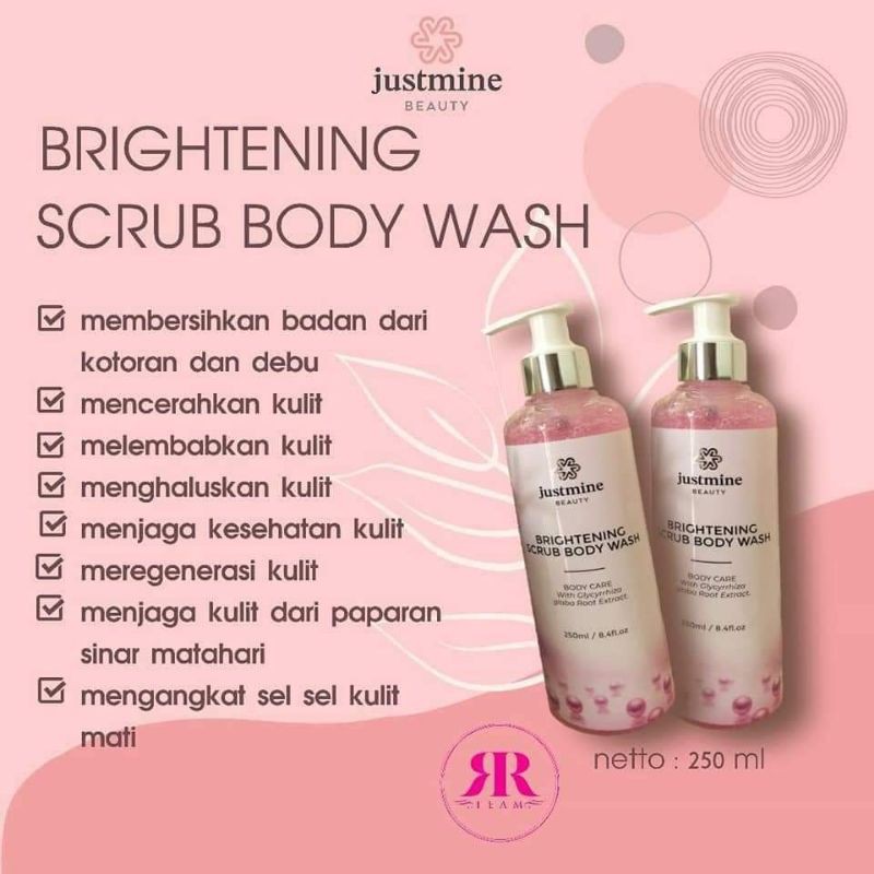 BODY WASH JUSTMINE/ SABUN BADAN /JUSTMINE BODY SCRU /JUSTMINE PEMUTIH JUSTMINE SABUN
