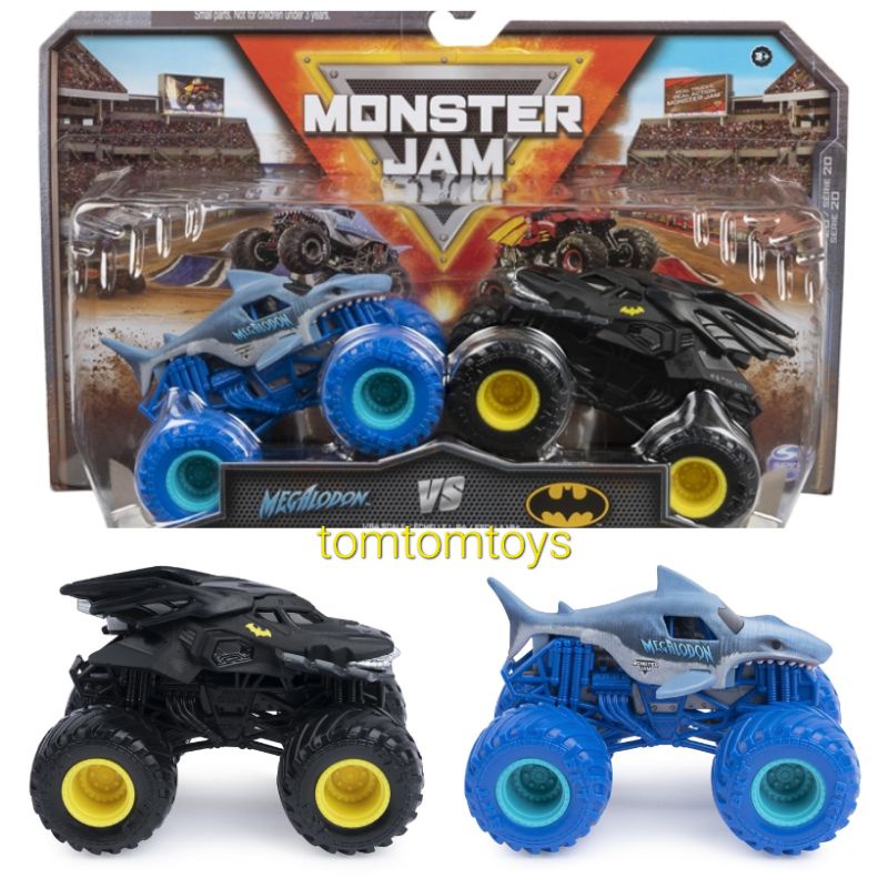 Monster Jam MEGALODON - BATMAN BATMOBILE Diecast Monster Trucks Shark Hiu