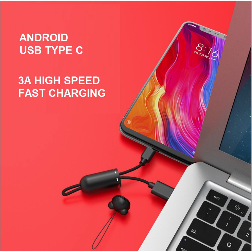 Kabel Data Type C ANDROID FAST Charging 3A Powerbank  / Kabel Cas HP Power bank