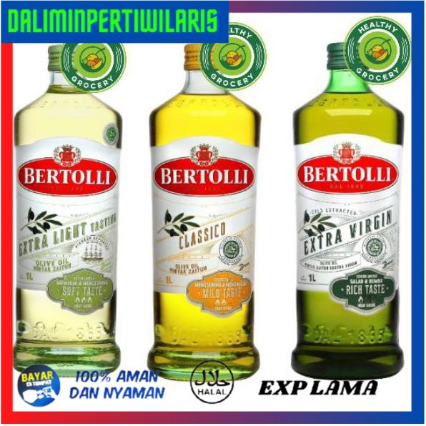 

BISA COD Bertolli Olive Oil 1 Liter / EVOO / ELOO / Extra Light / Extra Virgin / Classico / Minyak