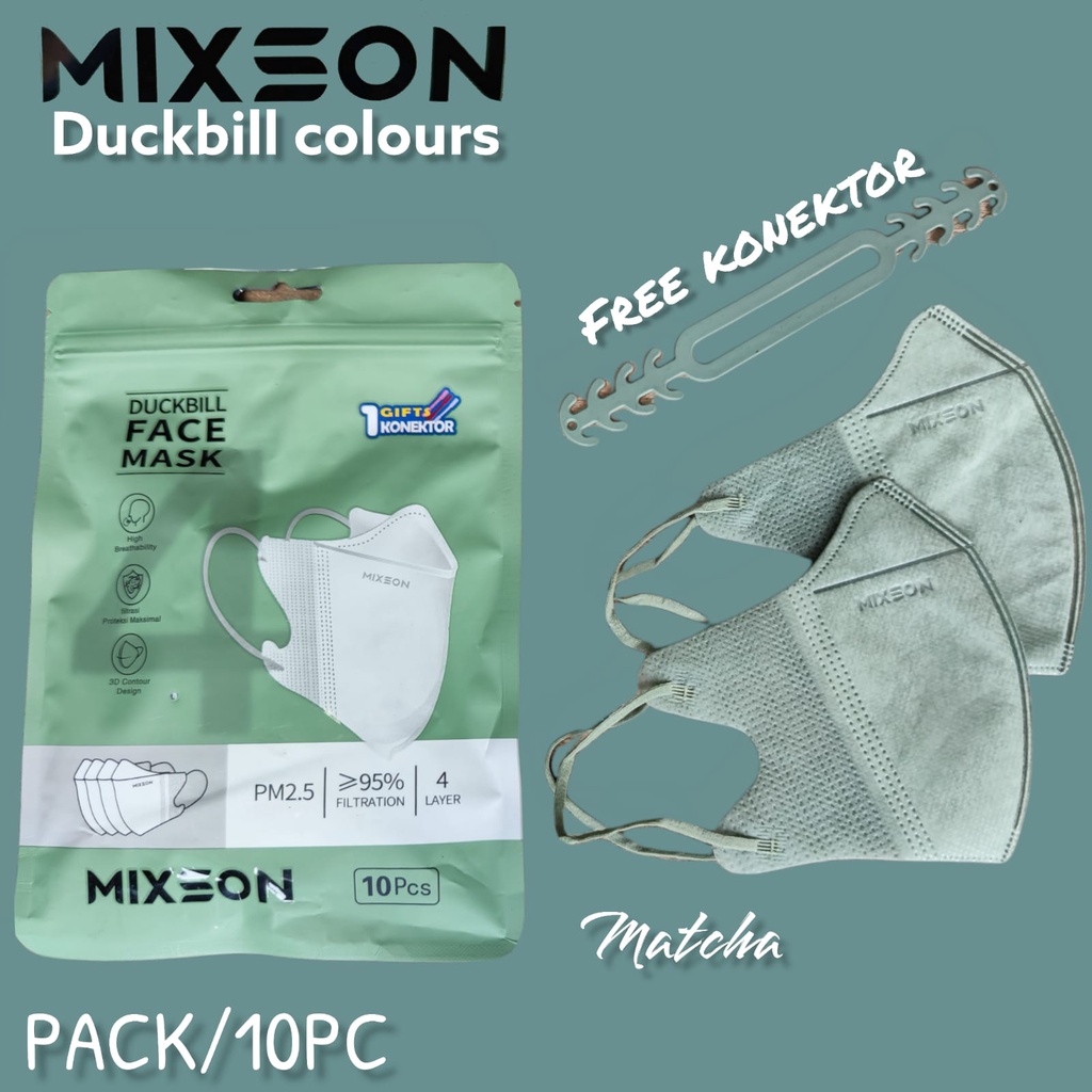 MIXSON DUCKBILL 4PLY EMBOS /10 - MASKER DUCKBILL MIXSON FREE KONEKTOR KEMENKES