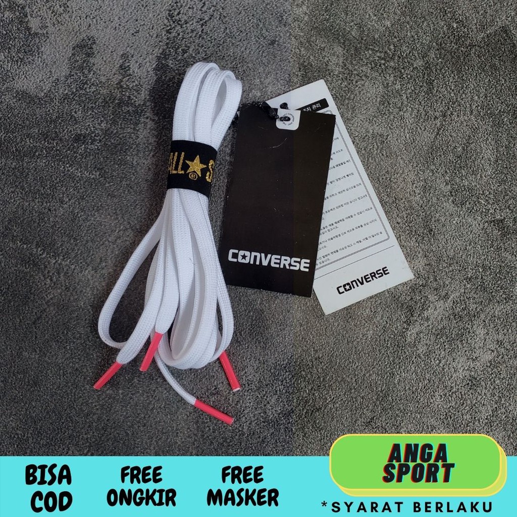 TALI SEPATU CONVERSE FLAT PIPIH ORIGINAL / TALI SEPATU SHOELACES PANJANG 110-120 CM BIRU07