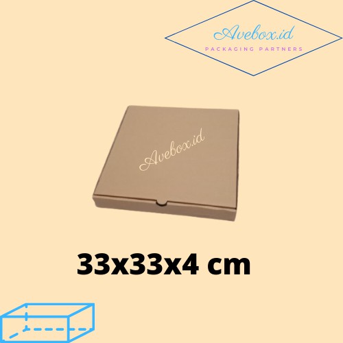 

[MINIMAL ORDER 10pcs] (33 x 33 x 4 CM) BOX KARDUS PACKING PIZZA MURAH