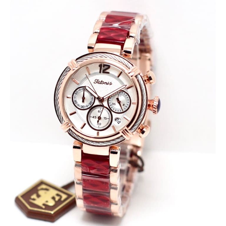 jam tangan TETONIS WANITA ORIGINAL KERAMIK ROSE GOLD