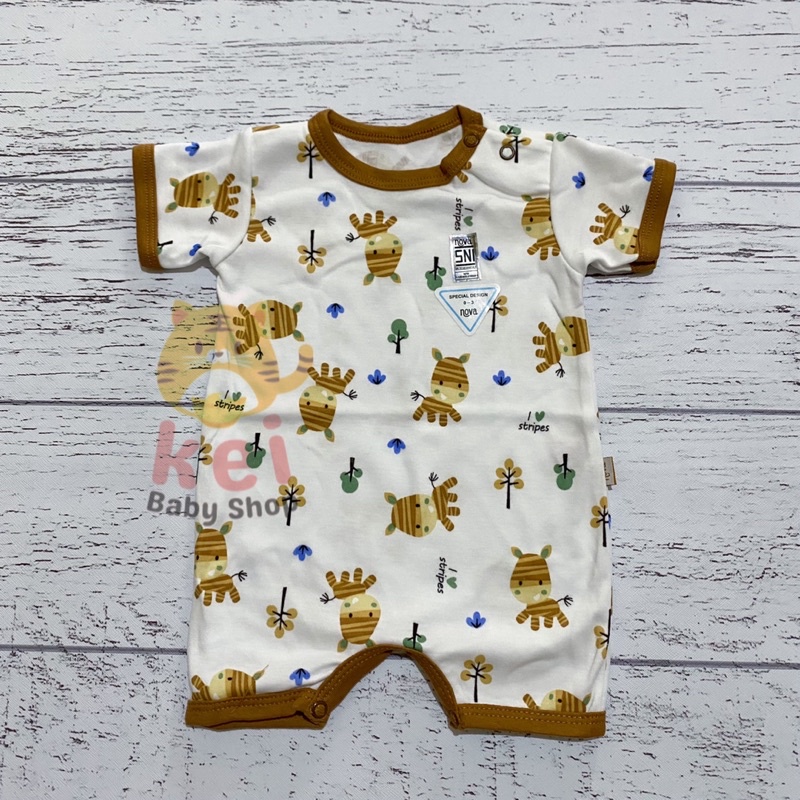 Nova Jumper Bayi Karakter Polos Coklat - Romper Pendek Bayi Nova 0-3 3-6 6-9 Bulan