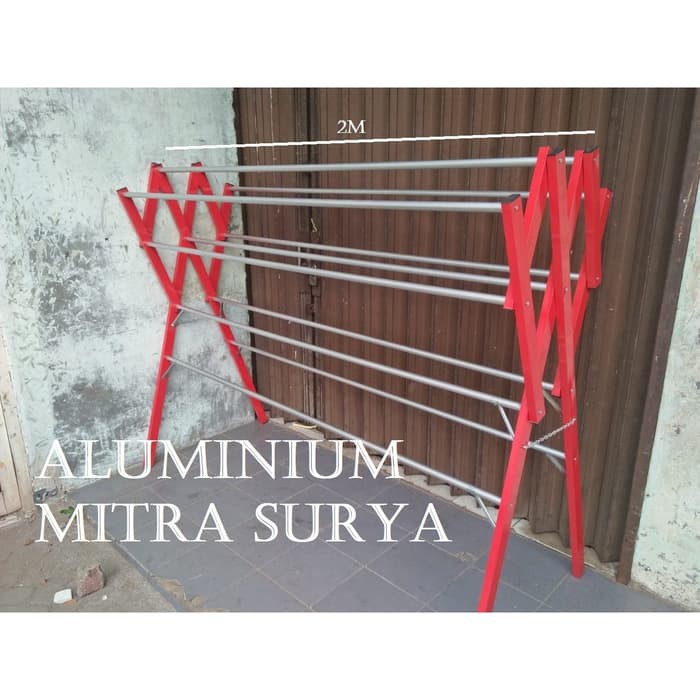 Jemuran Baju Pakaian Aluminium Jumbo 1x2 Almunium 2 meter (11 palang) Kuat Besar Murah Tebal JAKARTA