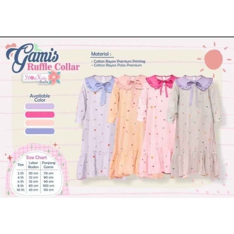 gamis ruffle flowkids gamis rayon gamis anak katun rayon gamis anak perempuan gamis katun rayon mura