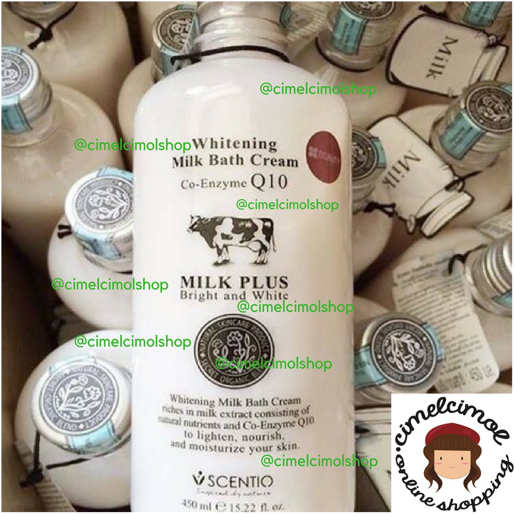 Jual [ BPOM ] SCENTIO Q10 WHITENING MILK BATH CREAM 100 ORI THAILAND Sabun Mandi 450ml