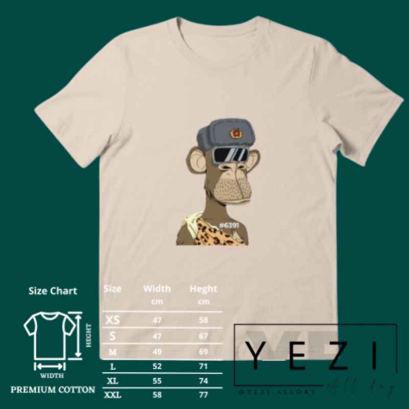 Tshirt NFT Bored Ape Yacht Club BAYC Ape 6391