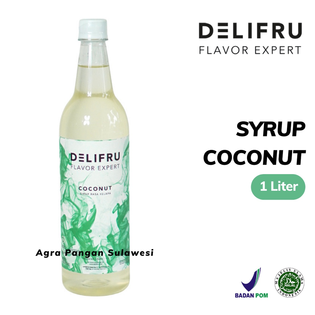 

Syrup COCONUT Delifru | Sirup Kelapa Buah Premium 1 L 1000 ml | Flavor