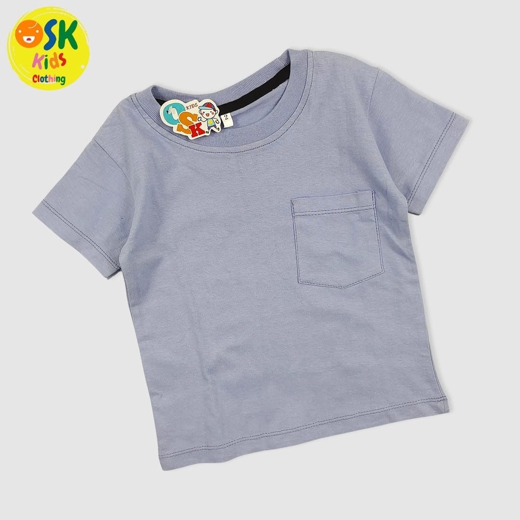 Kaos Anak Basic Pocket Tee Polos Bahan Tebal Tapi Adem by ars collection