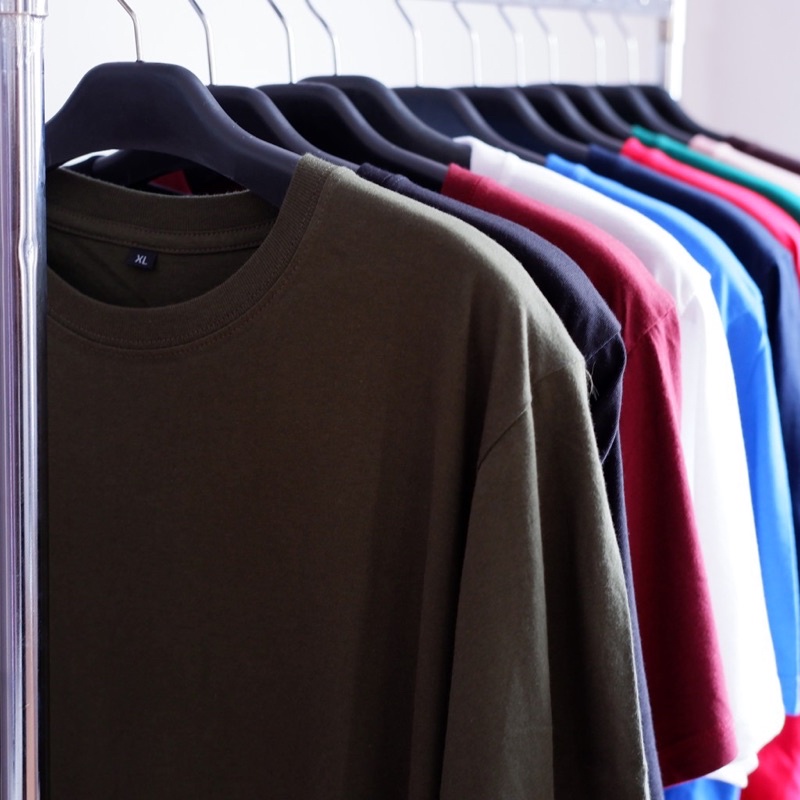 PROMO ( BISA COD ) KAOS POLOS UNISEX PRIA WANITA O-NECK BAJU POLOS KATUN OVERSIZE JUMBO CASUAL UNISE