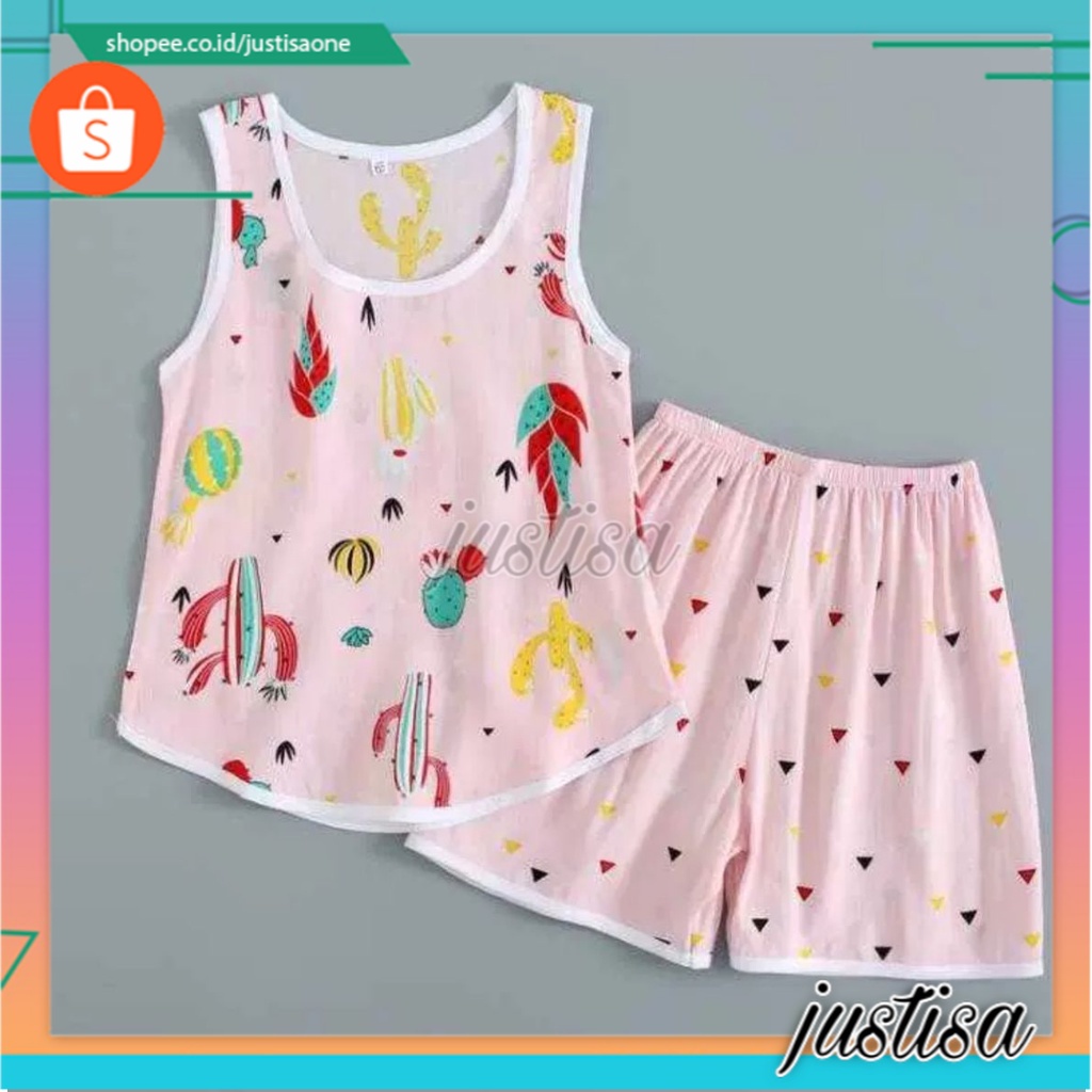 Promo !! Setelan santai anak import / setelan anak bahan katun / Setelan triangle cactus uk 1-2th