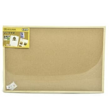 

(BISA COD) Bi-Silque Cork Board Pin / Papan Mading Kayu Fibre 90x60 cm Serbaguna