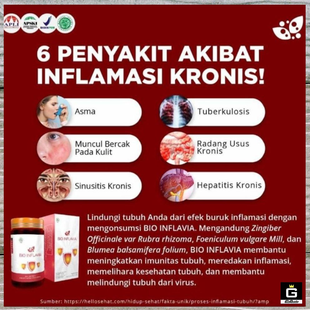 Bio Inflavia Biogreen Darah Tinggi Kolesterol Pusing Asam Urat Rematik